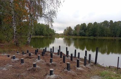 По губернаторской программе «100 прудов и озёр» благоустраивают пруд в Сабурово