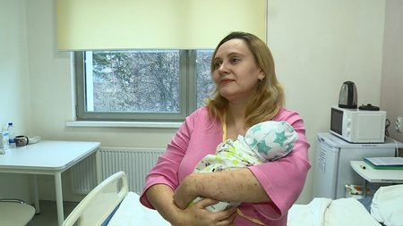 В Раменском роддоме поздравили маму с рождением 11-го ребенка