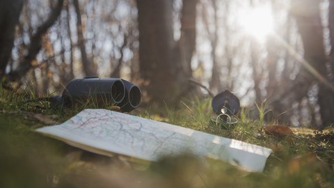 various-travel-objects-grass