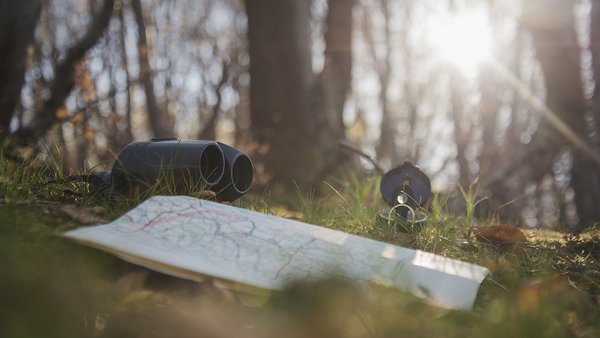 various-travel-objects-grass